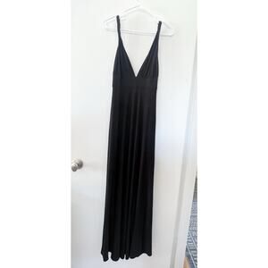 Black TART V-Neck Maxi Dress Twisted Strap Detail Size Small